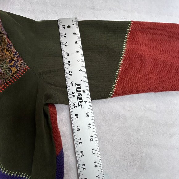 Koret Womens Patchwork Jacket XL Multicolor Floral Paisley Embroidered Button Up - Picture 7 of 10